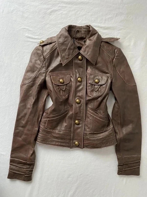 True Vintage genuine leather short jacket