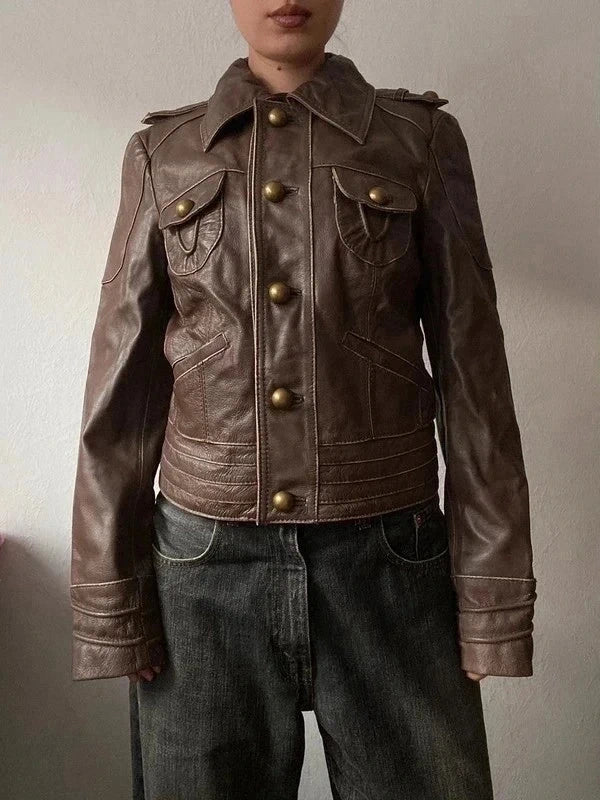 True Vintage genuine leather short jacket