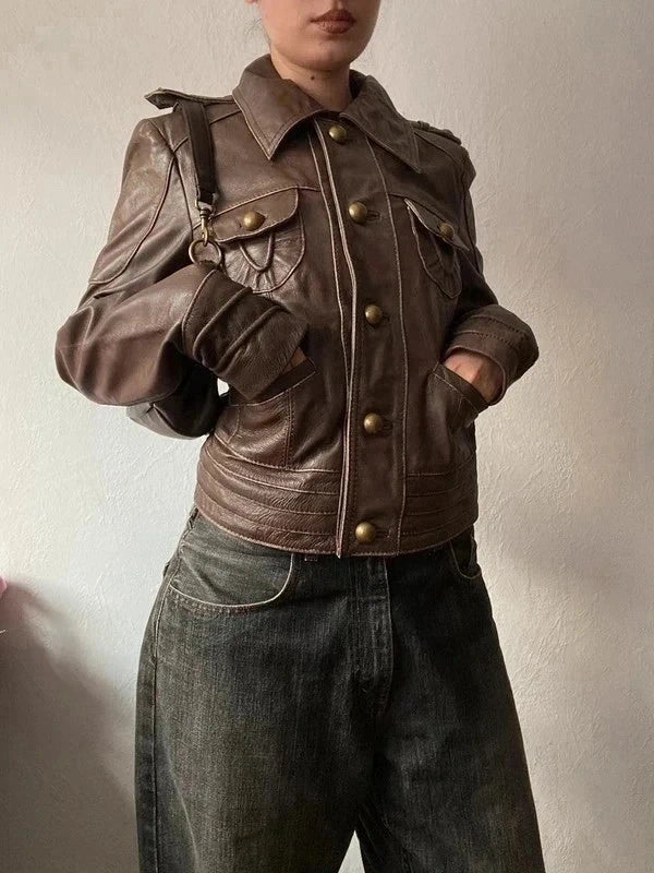 True Vintage genuine leather short jacket