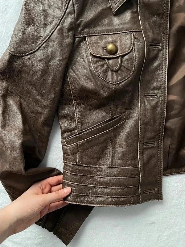 True Vintage genuine leather short jacket