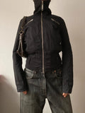 Vintage 100% cotton snatched waist short bomber jacke