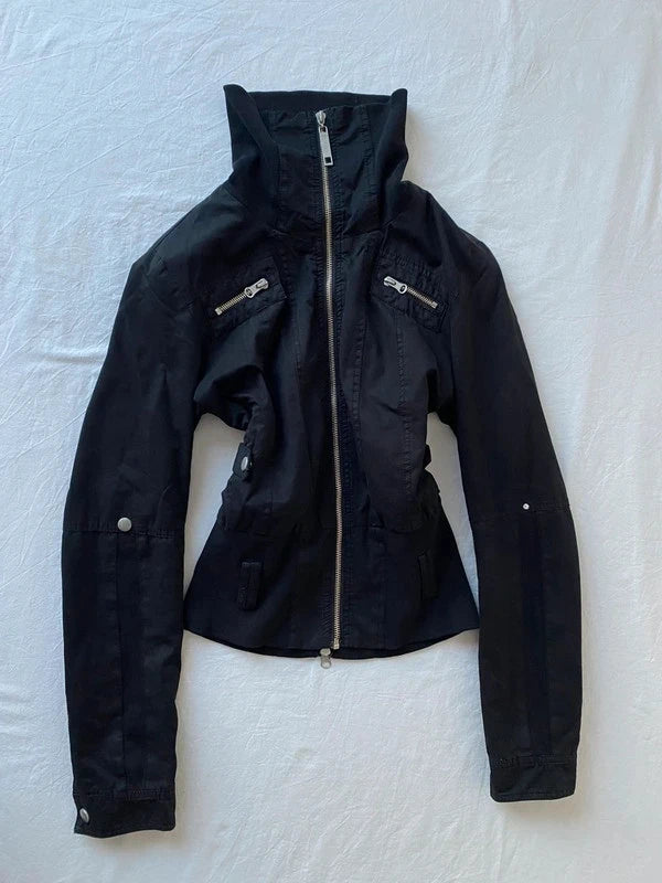 Vintage 100% cotton snatched waist short bomber jacke