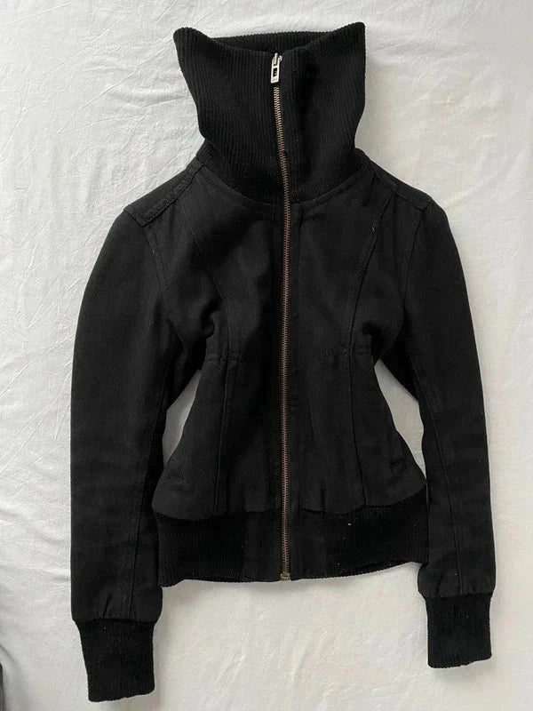 Vintage 60% wool high neck short coat fall/winter bomber