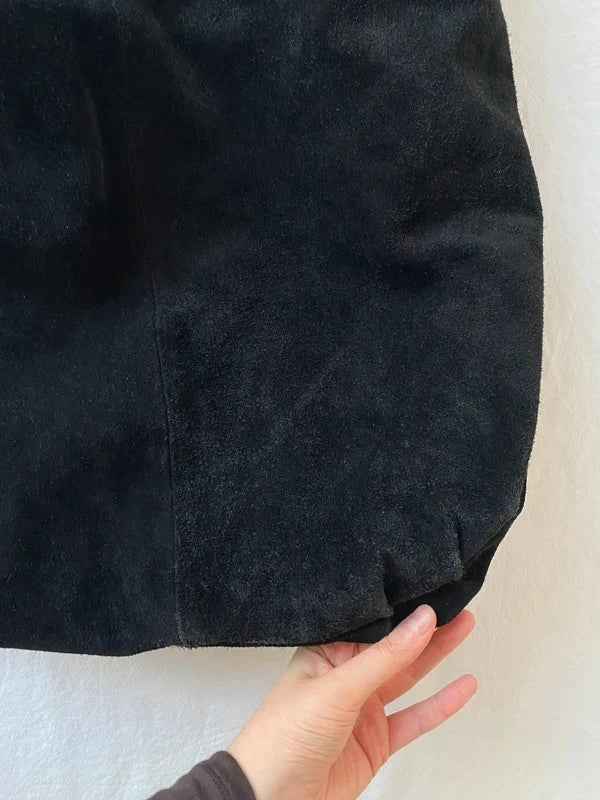 Vintage timeless genuine leather Metall Ring slouchy shoulder bag