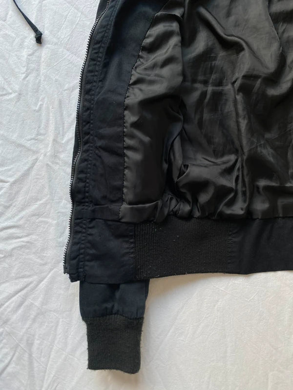 Vintage short light hooded buttoned jacket