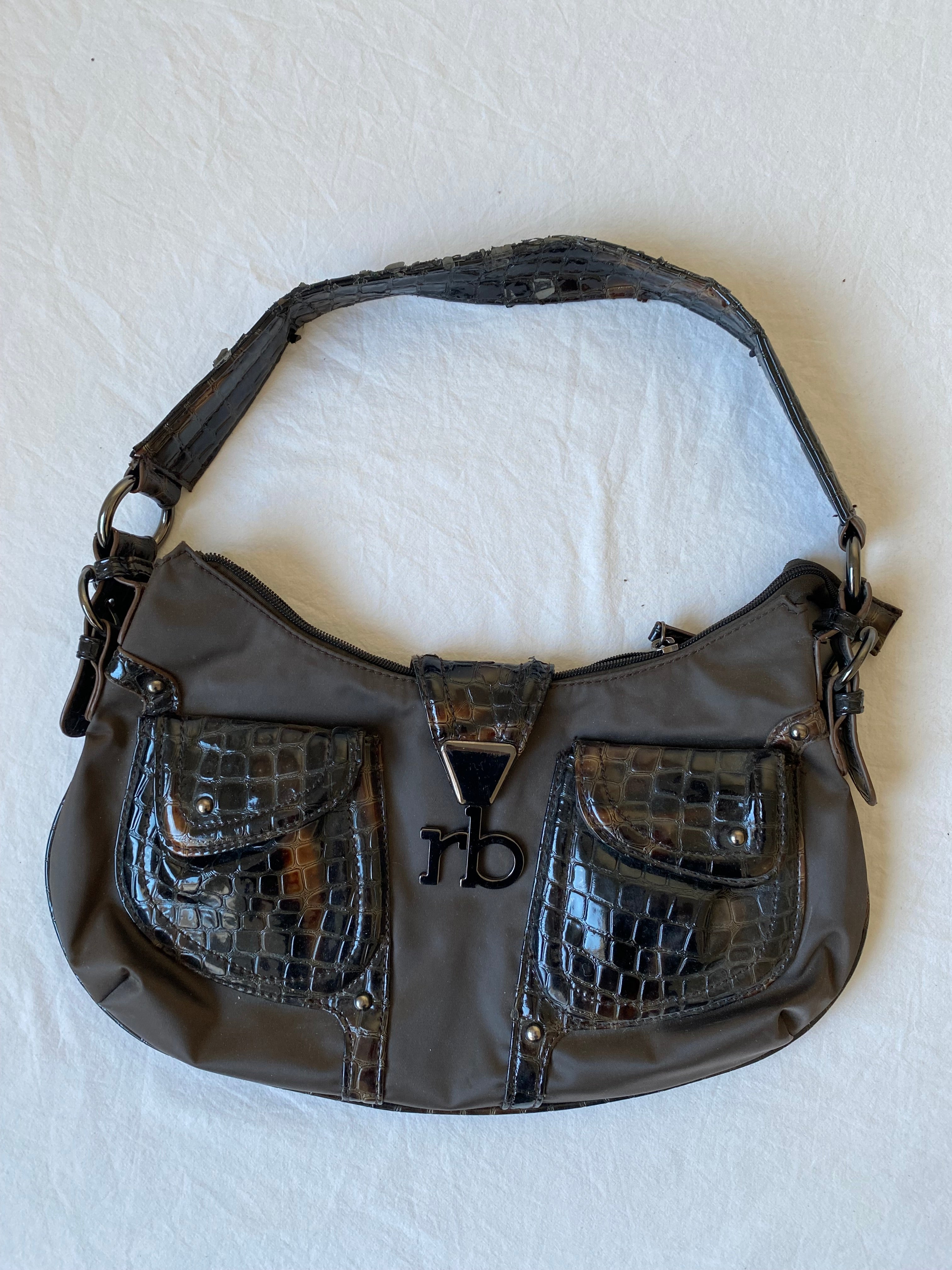 Vintage shoulderbag crocodile details