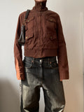 Vintage 100% cotton short bomber jacket light spring summer