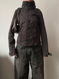 Vintage 100% cotton high neck short light jacket buttoned