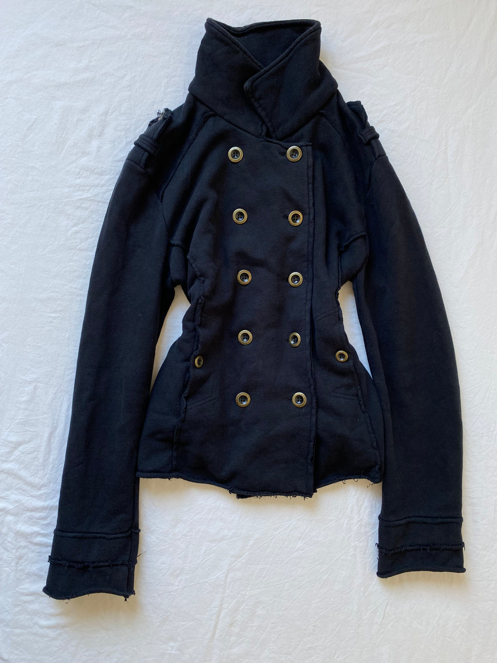 Vintage buttoned short Napoleon sweater jacket spring summer Cotton blend