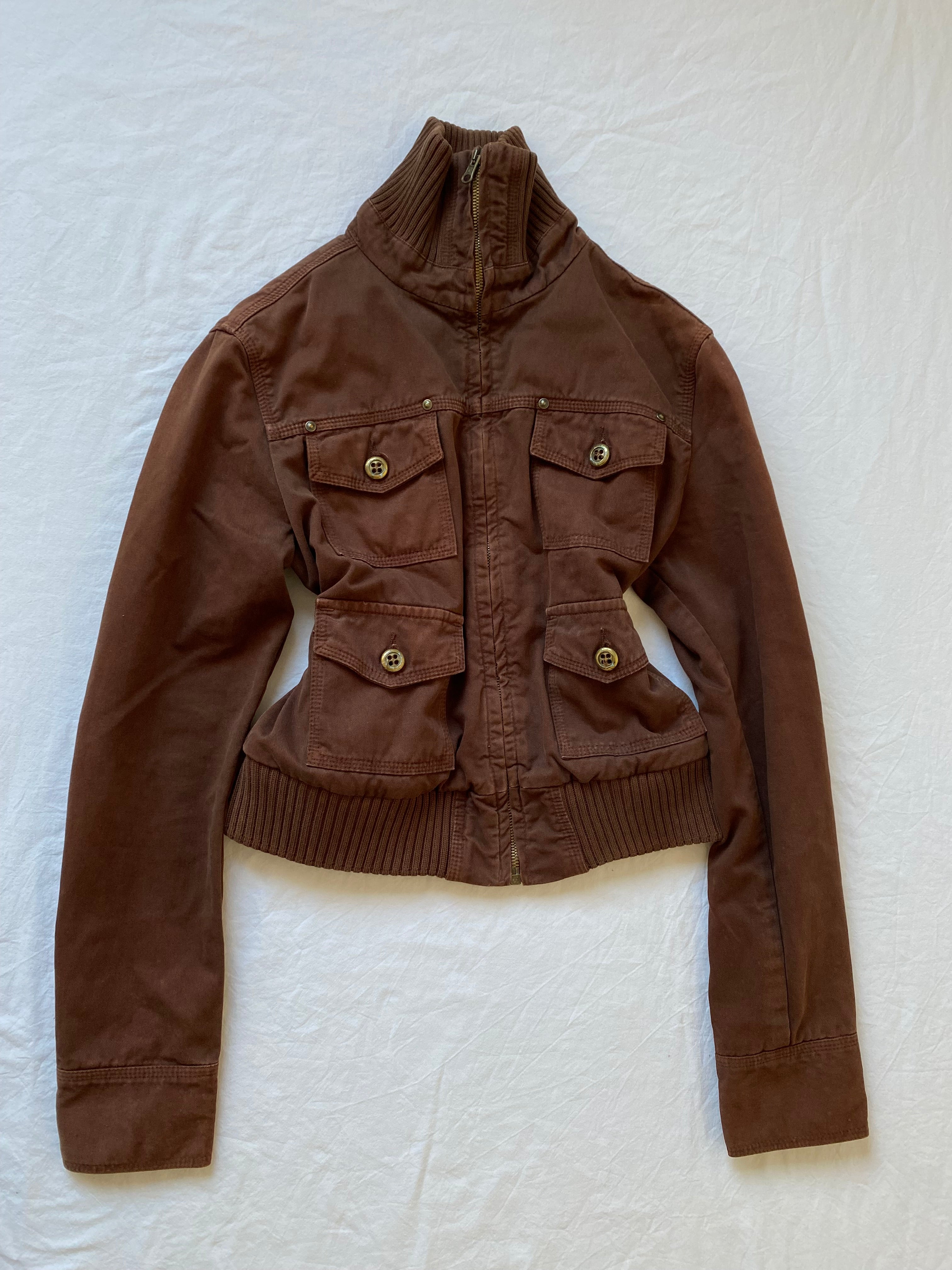 Vintage 100% cotton short bomber jacket light spring summer