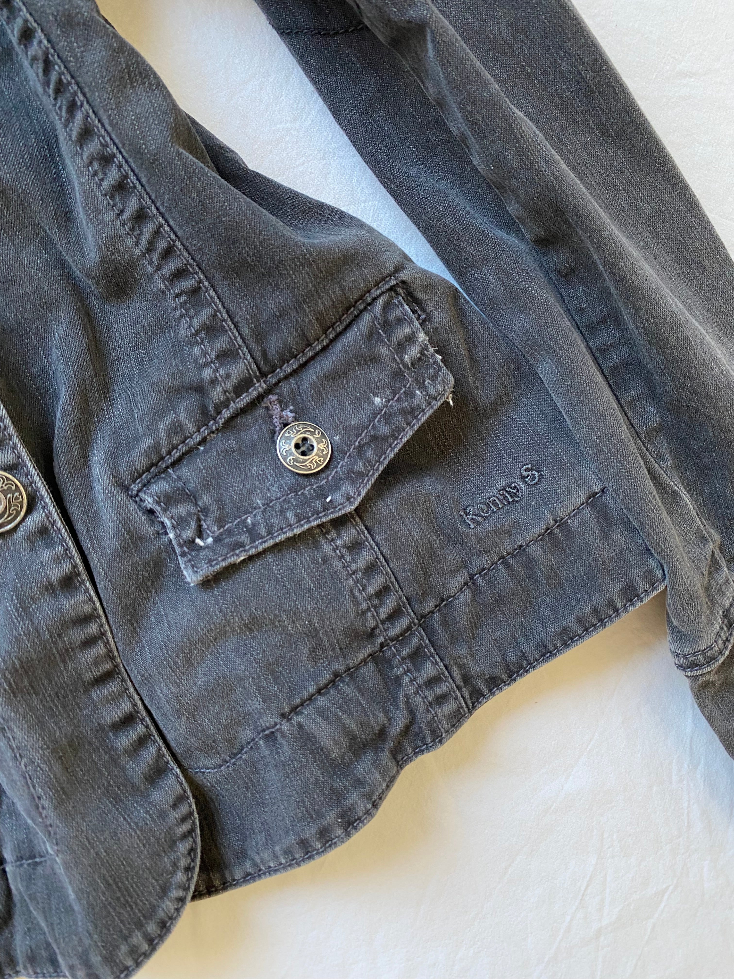 Vintage 98% cotton hr light high neck jacket blazer washed color