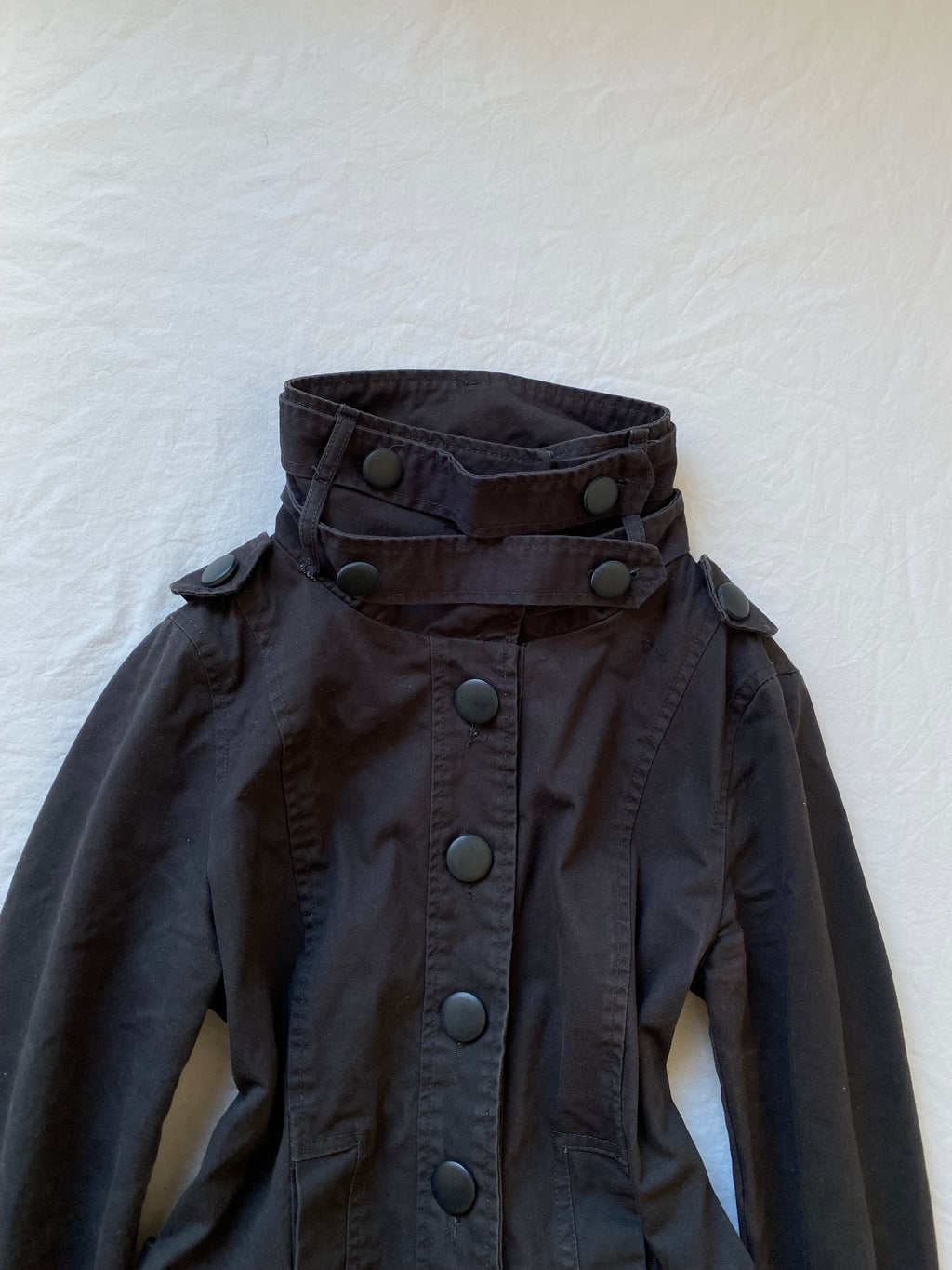 Vintage 100% cotton high neck short light jacket buttoned
