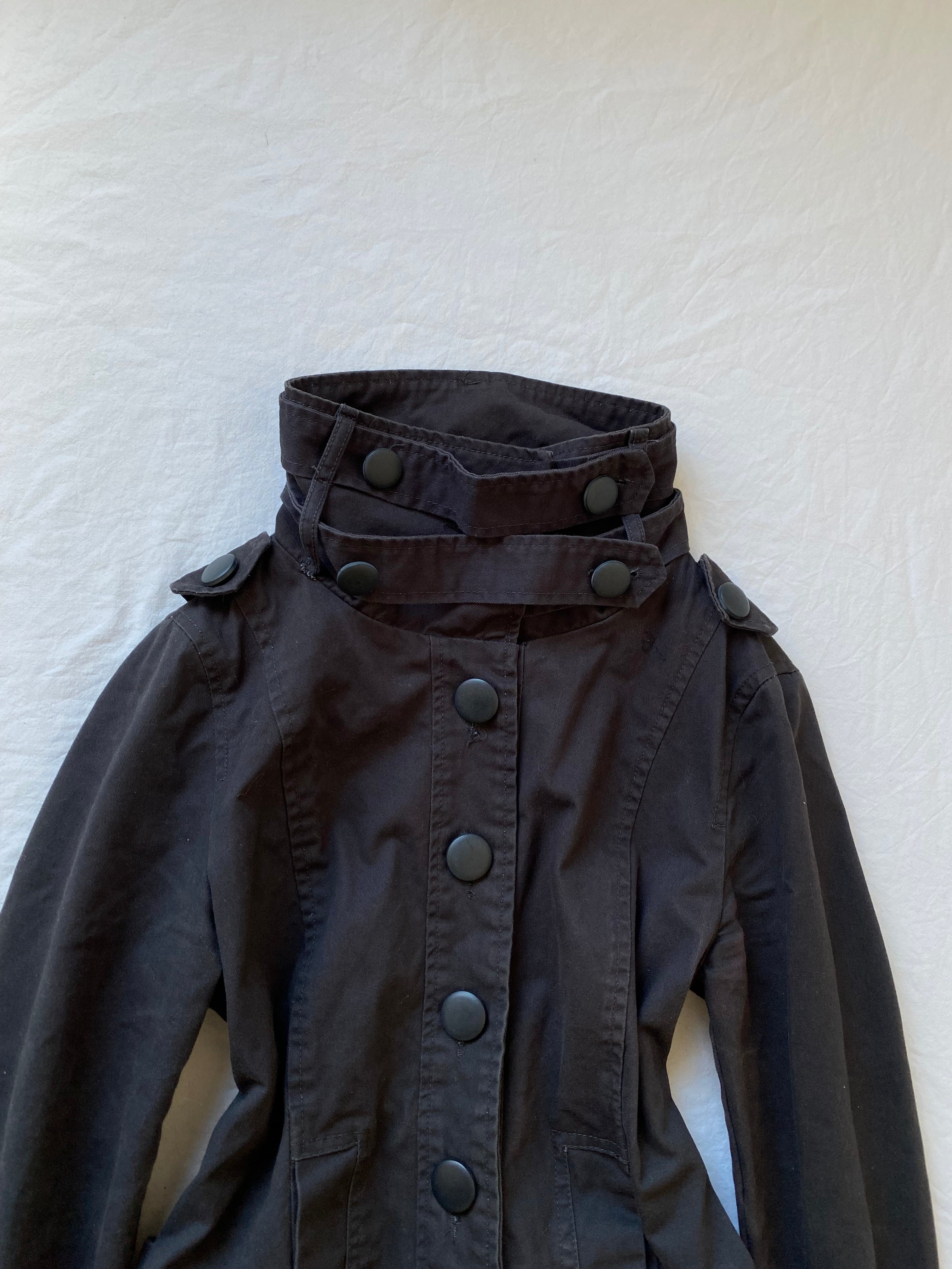 Vintage 100% cotton high neck short light jacket buttoned