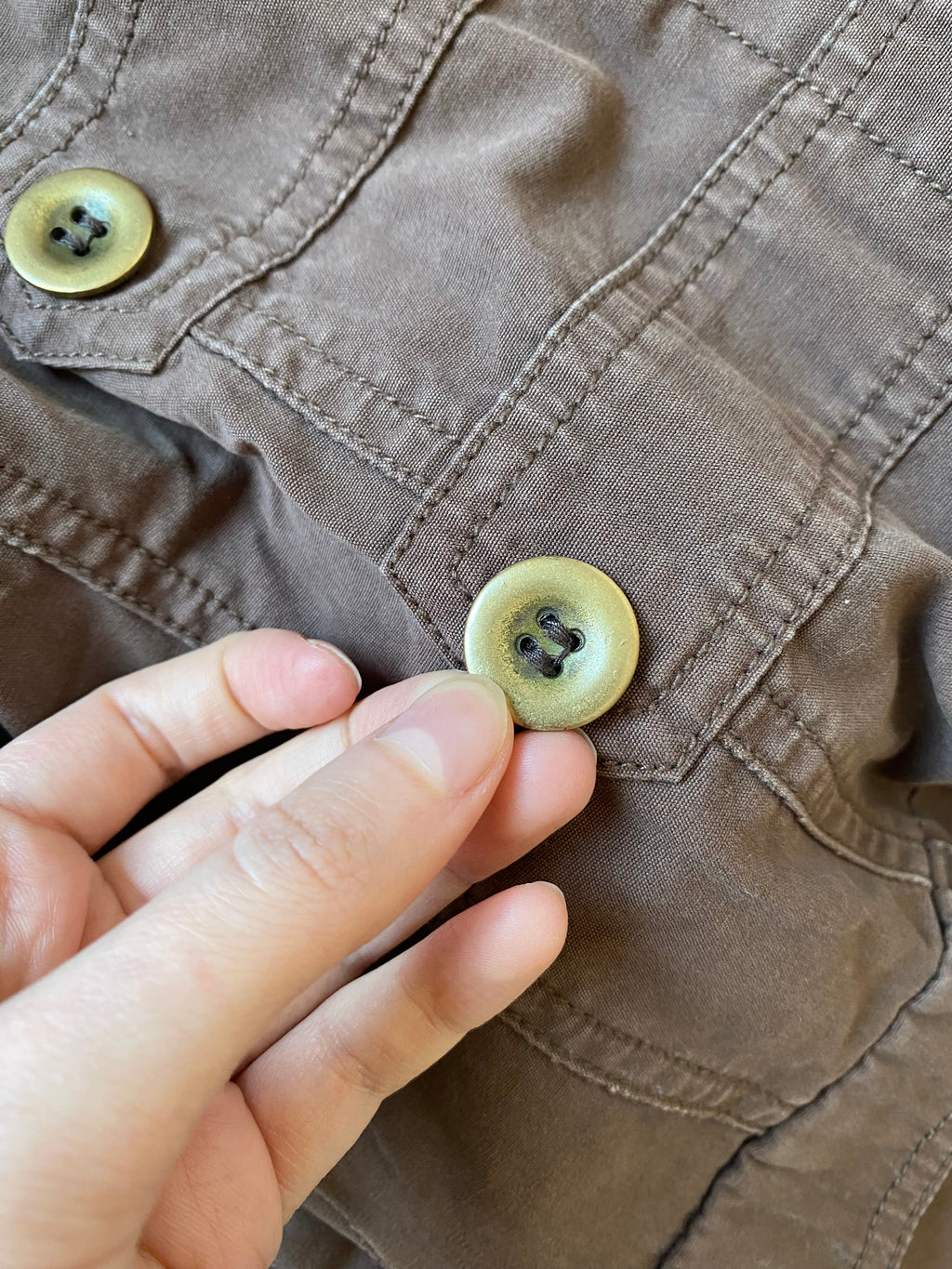 Vintage 100% Cotton Brown Napoleon Spring Jacket short