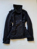 Vintage 100% cotton light short jacket pea coat unique neck