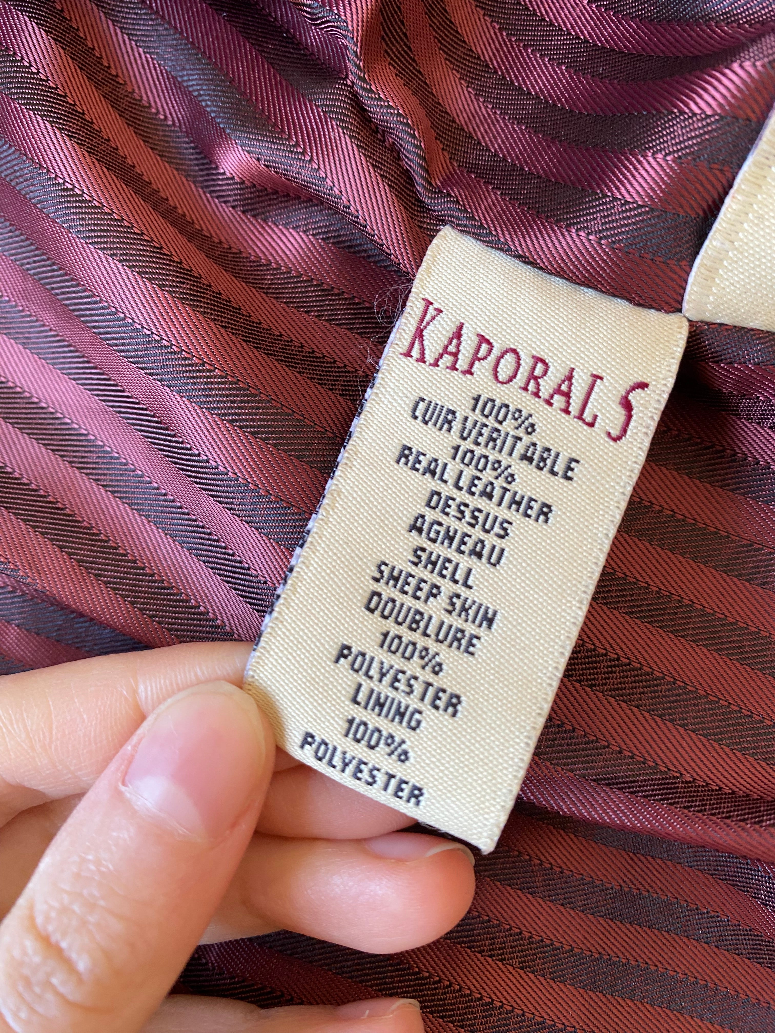 Vintage genuine leather Kaporal short bomber jacket high neck in between seasons