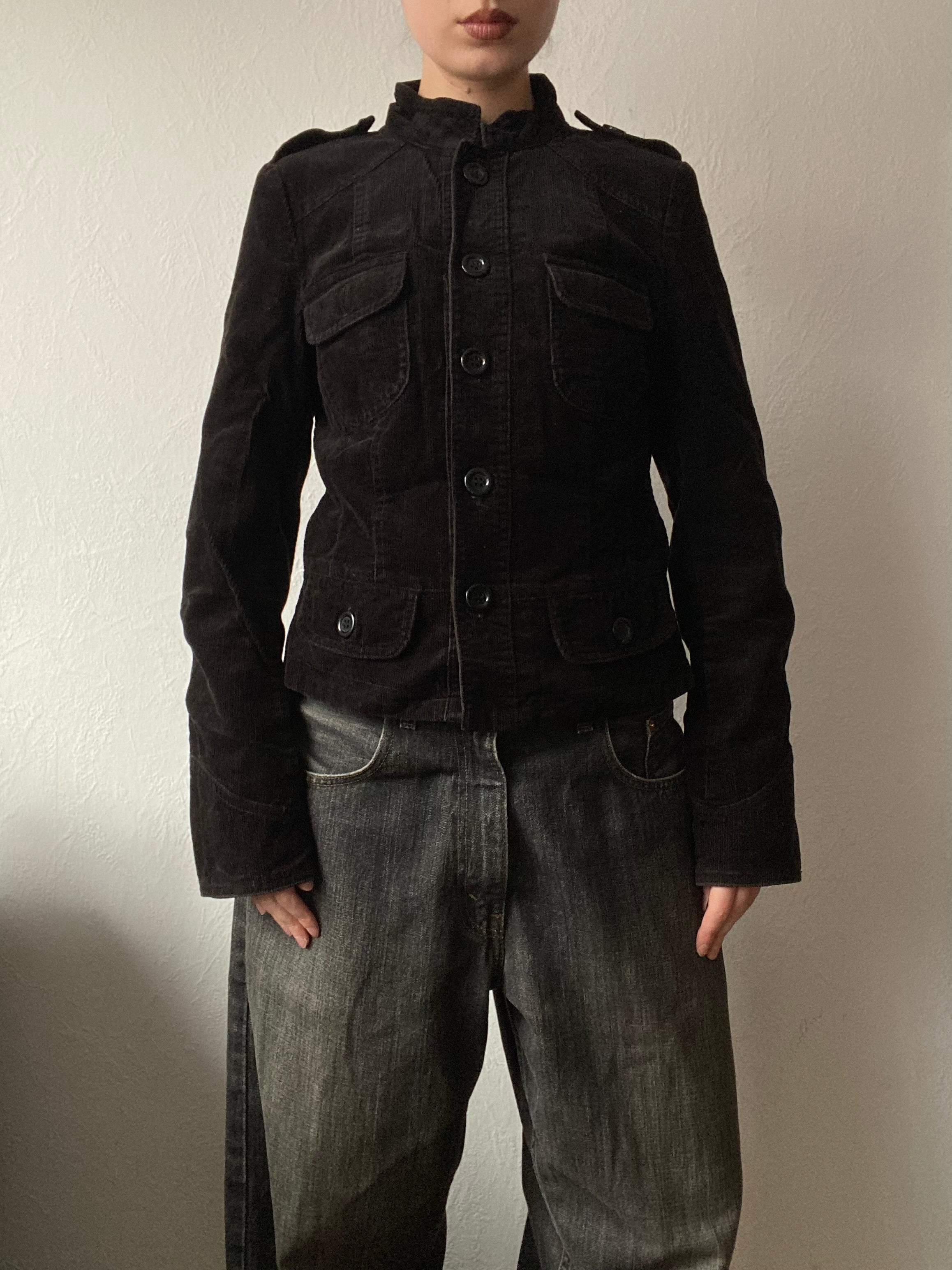 Vintage 100% cotton corduroy short jacket blazer pockets