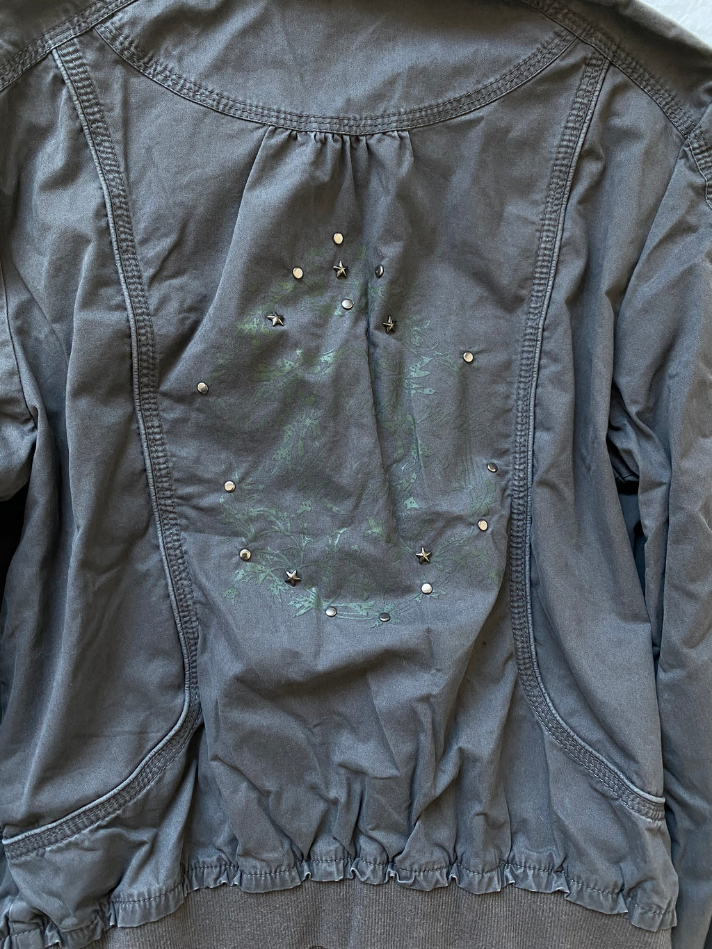 Vintage 100% cotton short bomber jacket taupe