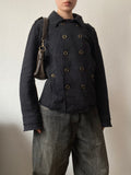 Vintage buttoned short Napoleon sweater jacket spring summer Cotton blend