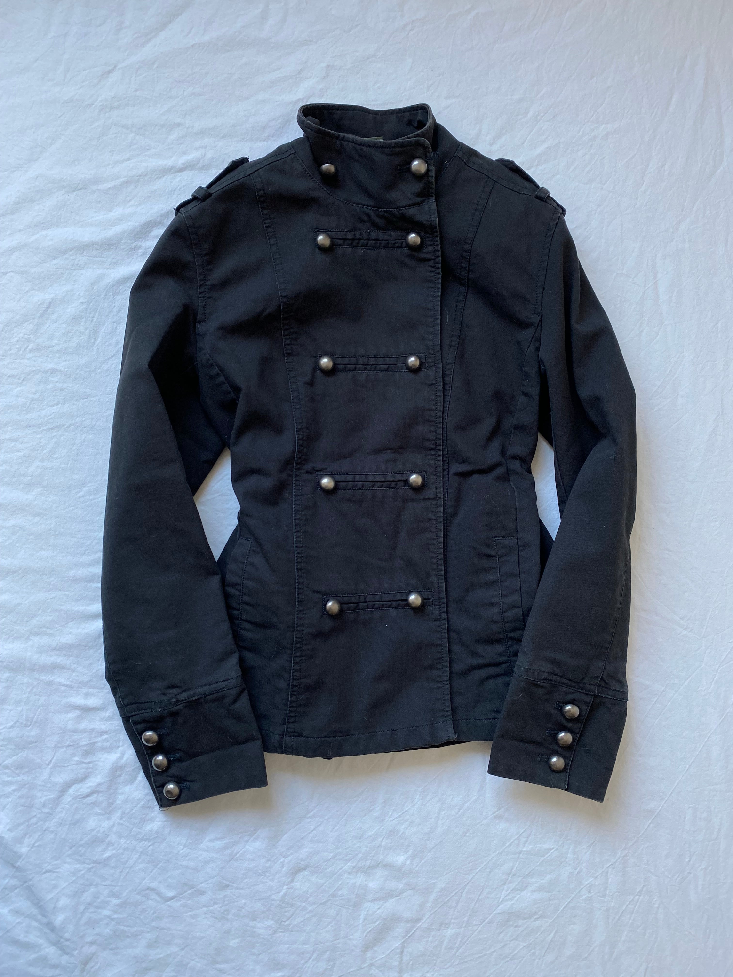 Vintage 100% cotton short light jacket pea coat Metall buttons