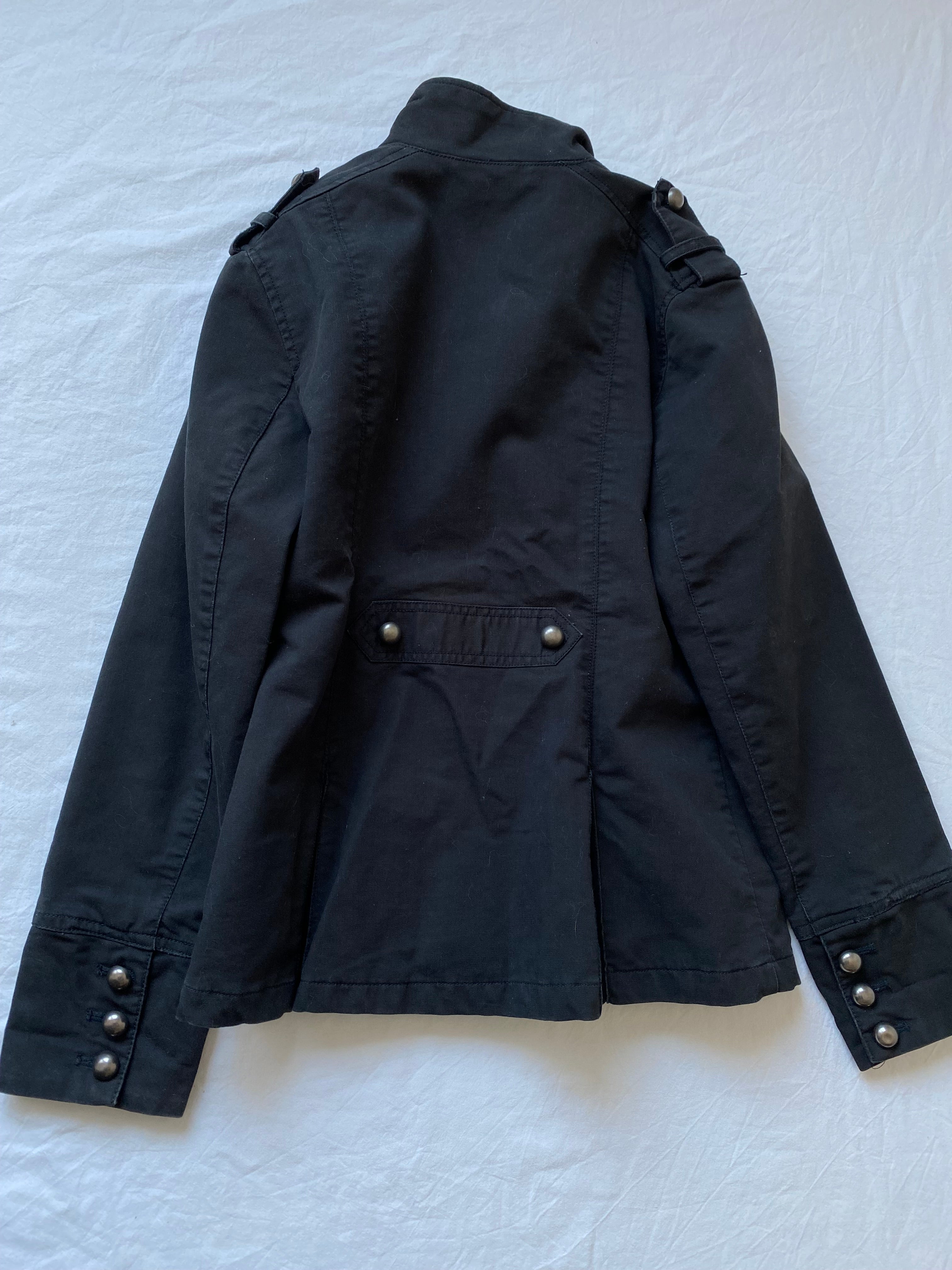 Vintage 100% cotton short light jacket pea coat Metall buttons