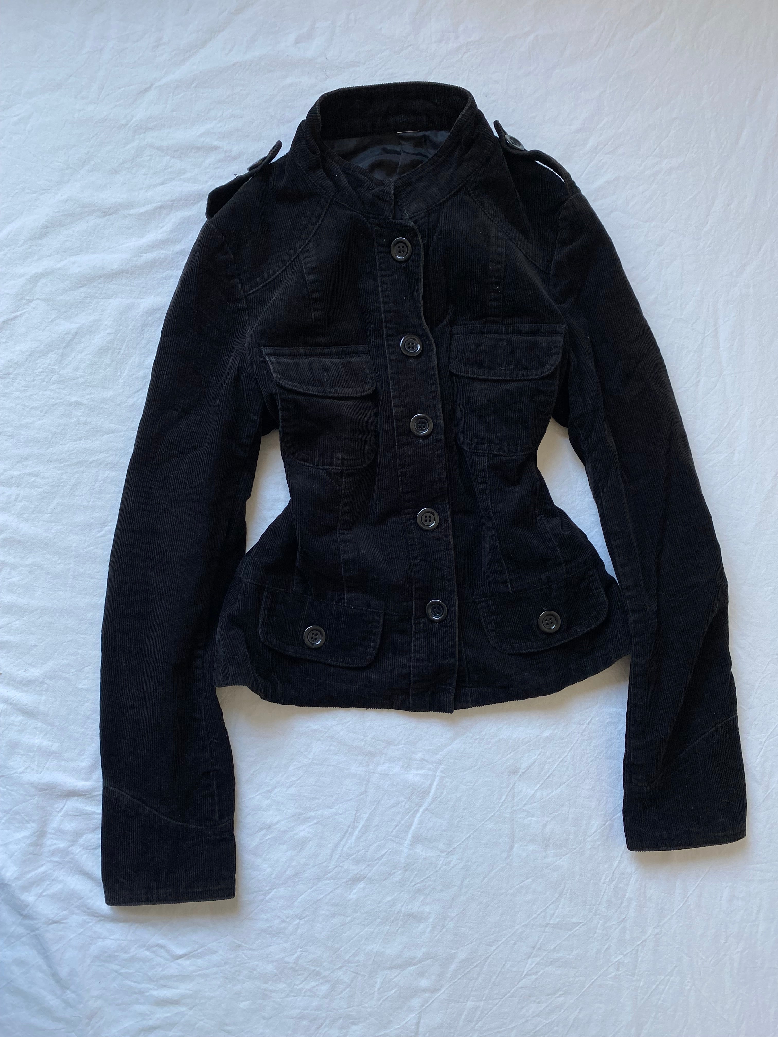 Vintage 100% cotton corduroy short jacket blazer pockets