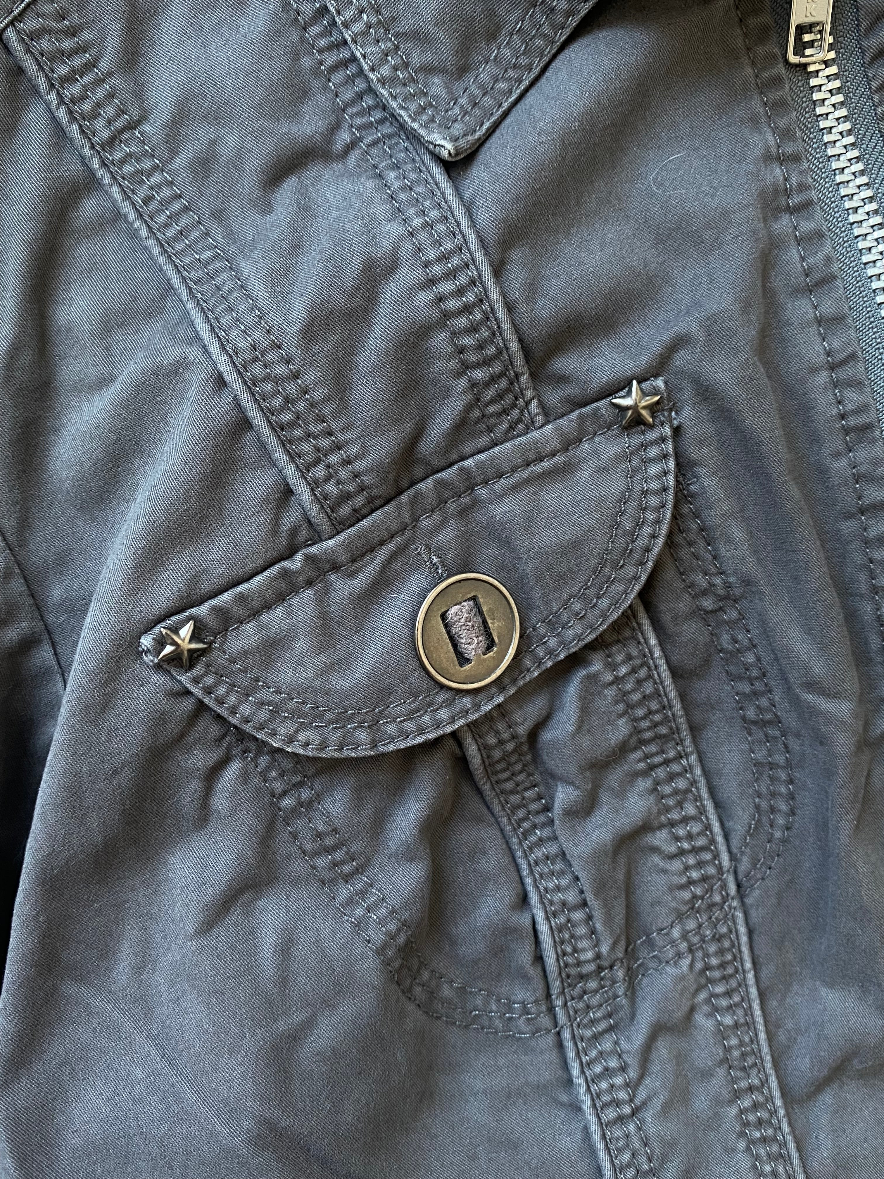Vintage 100% cotton short bomber jacket taupe