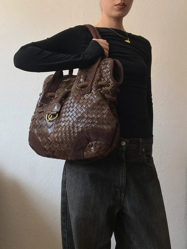 Vintage 40% Genuine Leather Large Handbag
