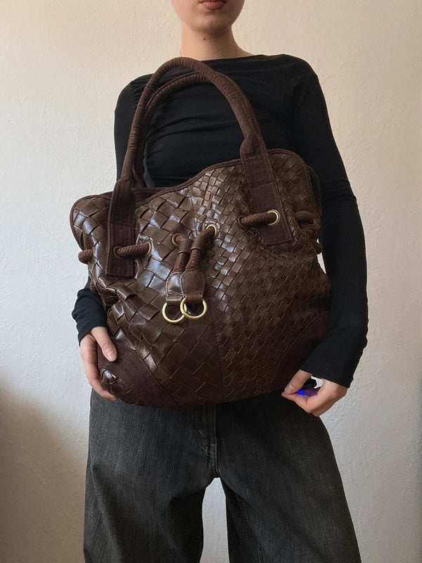Vintage 40% Genuine Leather Large Handbag