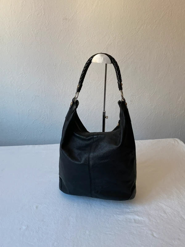 Vintage Genuine Leather Bucket Shoulder Bag