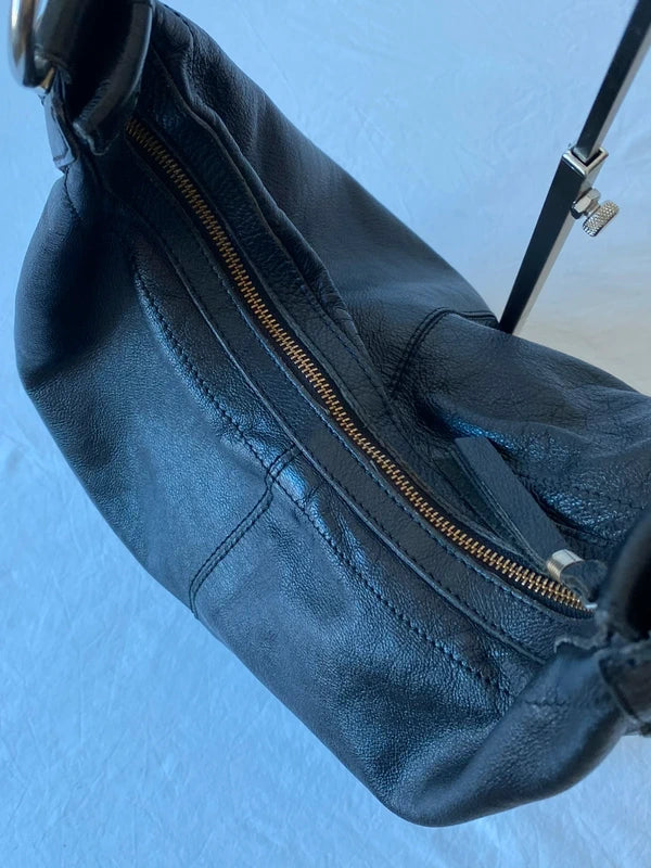 Vintage Genuine Leather Bucket Shoulder Bag