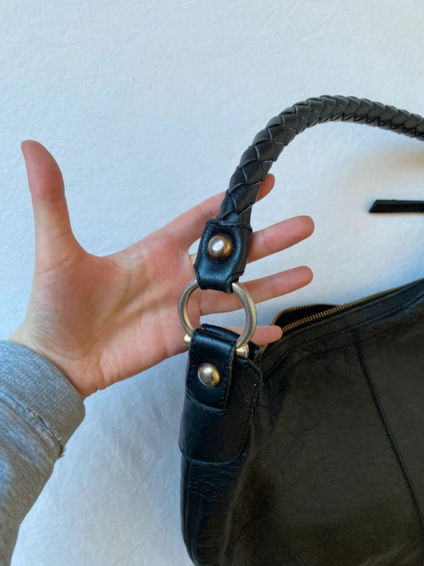 Vintage Genuine Leather Bucket Shoulder Bag