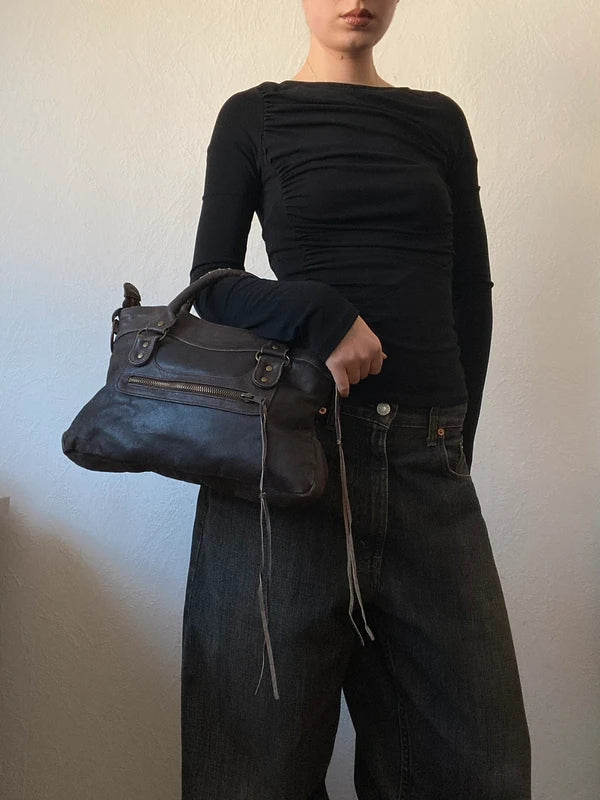 Vintage Small Leather City Bag - Archive Avantgarde