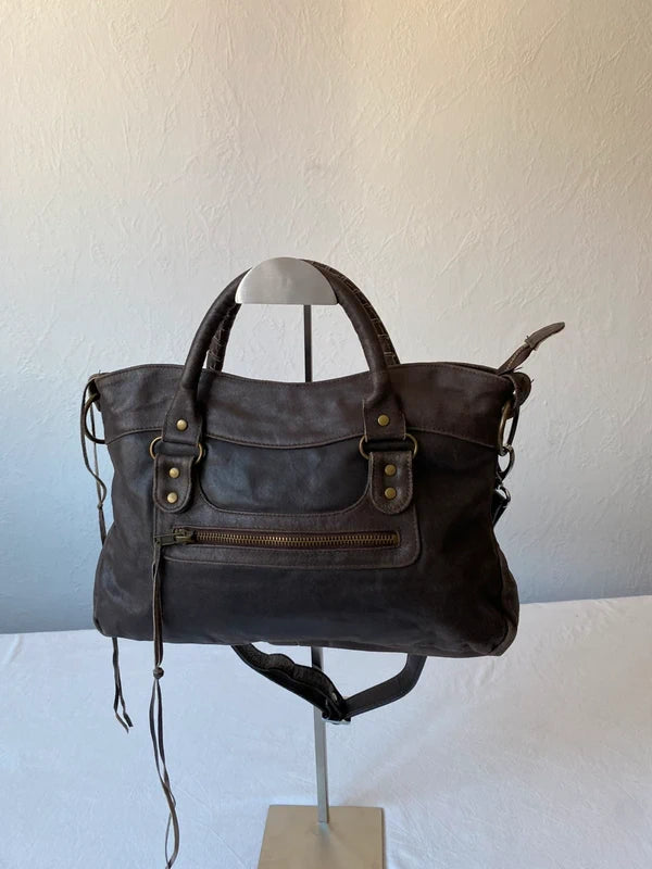 Vintage Small Leather City Bag - Archive Avantgarde