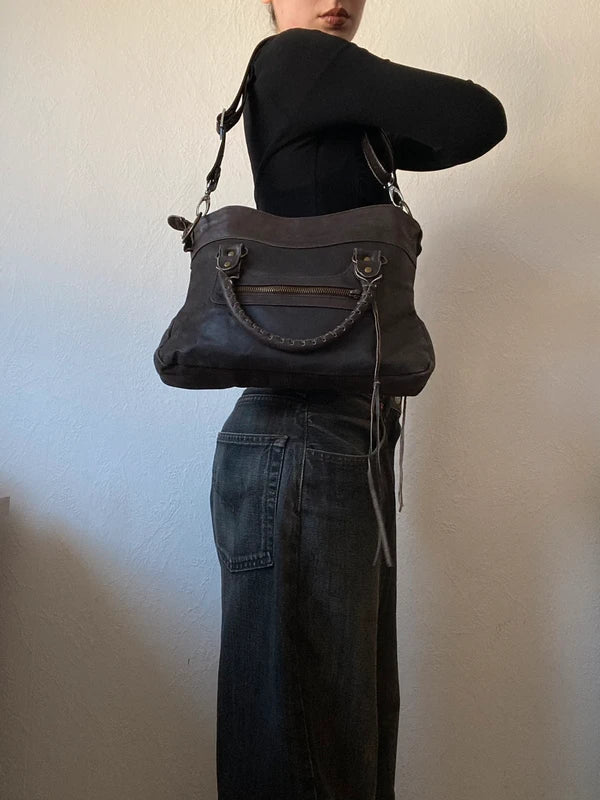 Vintage Small Leather City Bag - Archive Avantgarde