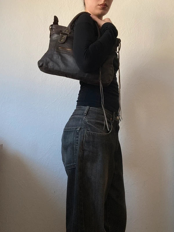 Vintage Small Leather City Bag - Archive Avantgarde