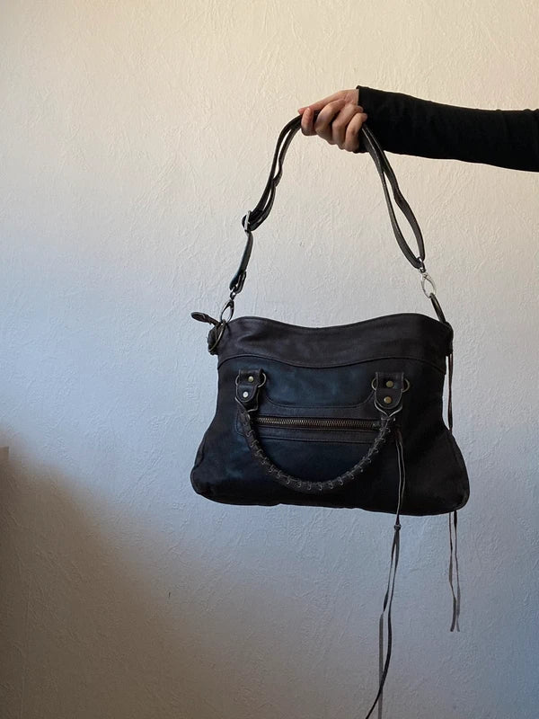 Vintage Small Leather City Bag - Archive Avantgarde
