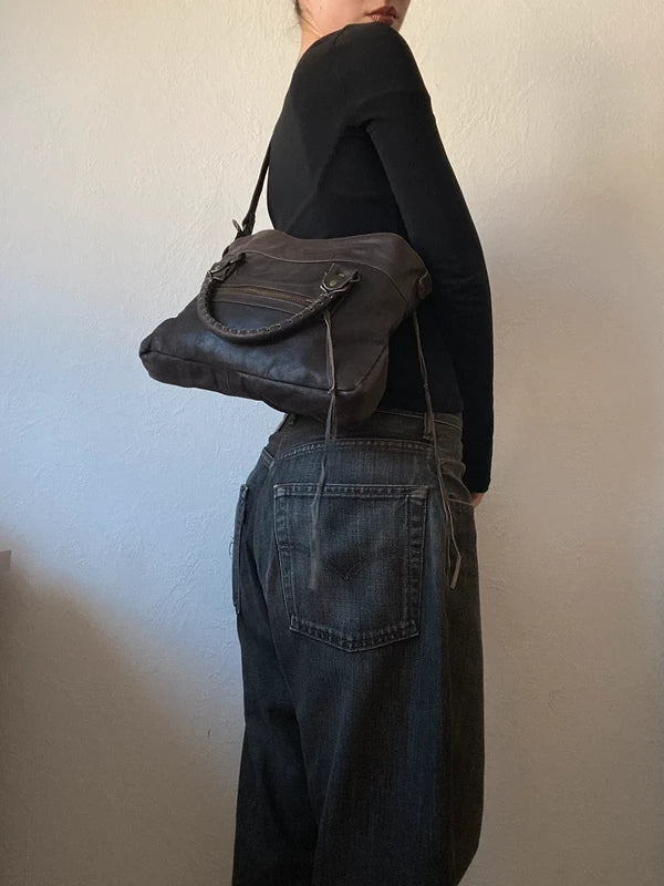 Vintage Small Leather City Bag - Archive Avantgarde