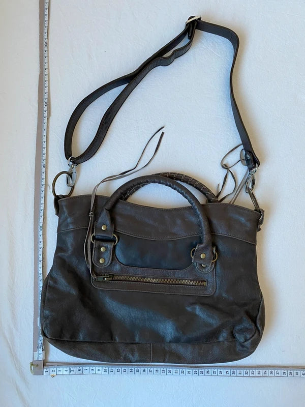 Vintage Small Leather City Bag - Archive Avantgarde