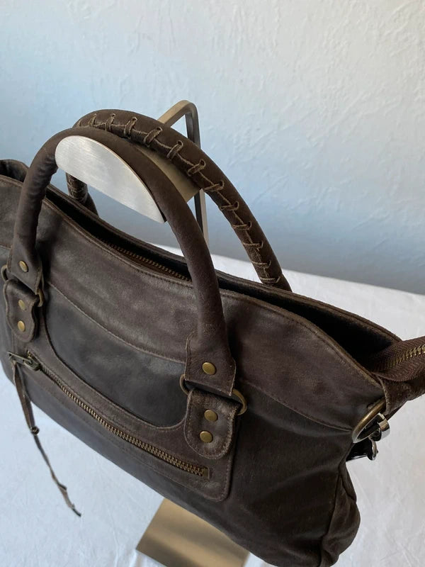 Vintage Small Leather City Bag - Archive Avantgarde