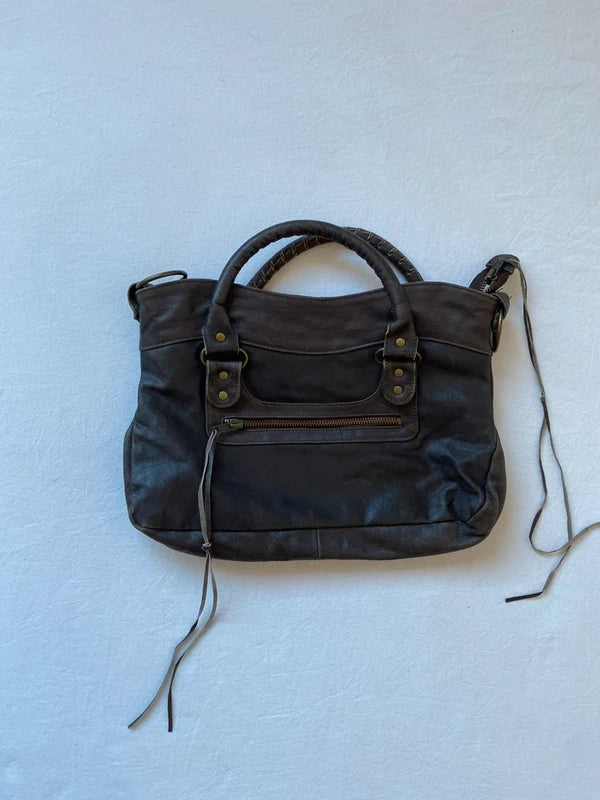 Vintage Small Leather City Bag - Archive Avantgarde