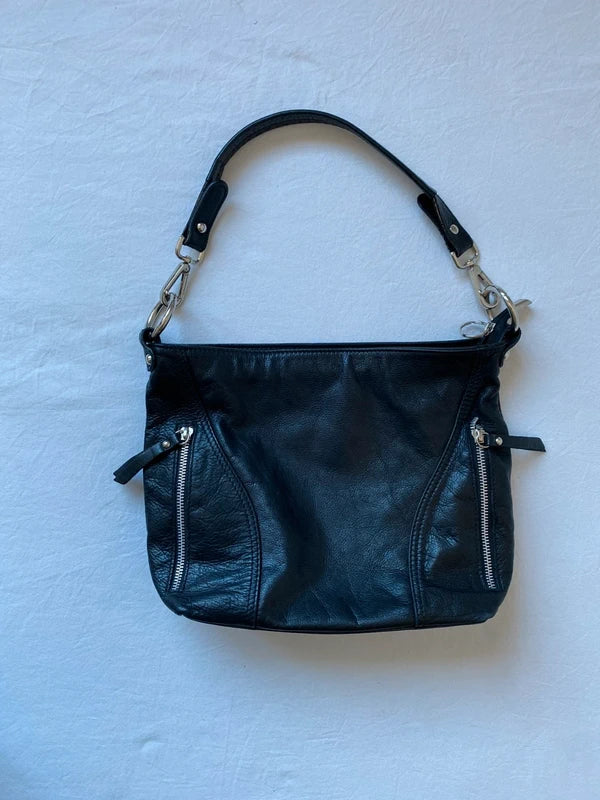 Vintage Leather Handbag - Black