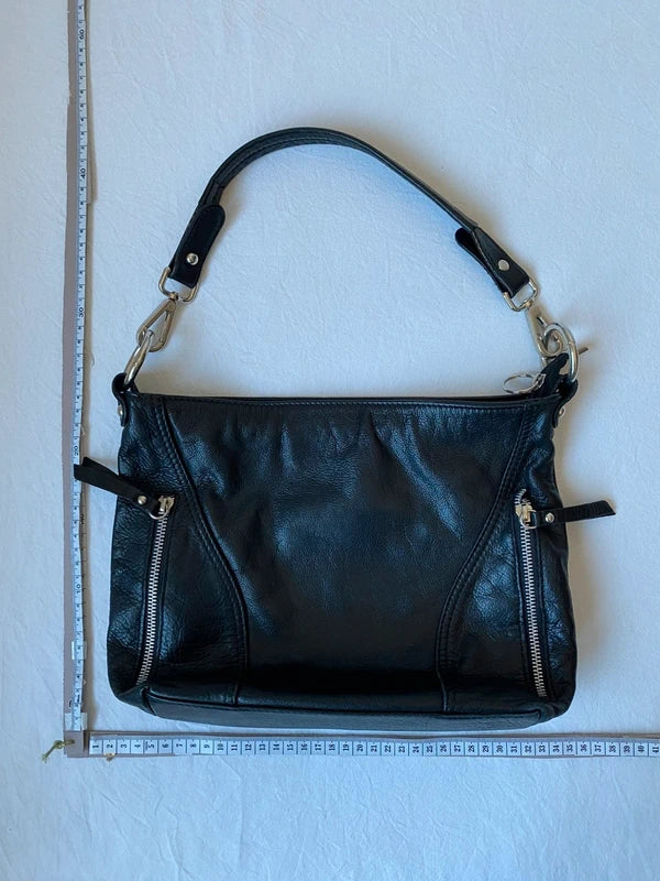 Vintage Leather Handbag - Black
