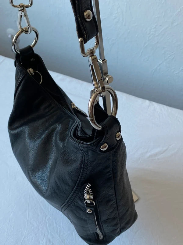 Vintage Leather Handbag - Black