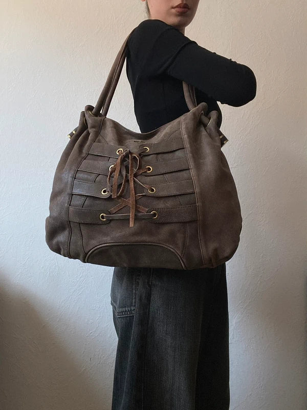 Vintage Laced Shoulder Bag Large Purse