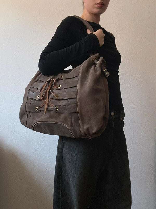 Vintage Laced Shoulder Bag Large Purse