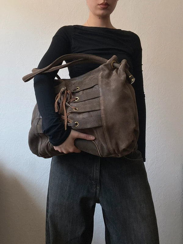 Vintage Laced Shoulder Bag Large Purse