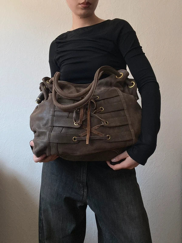 Vintage Laced Shoulder Bag Large Purse